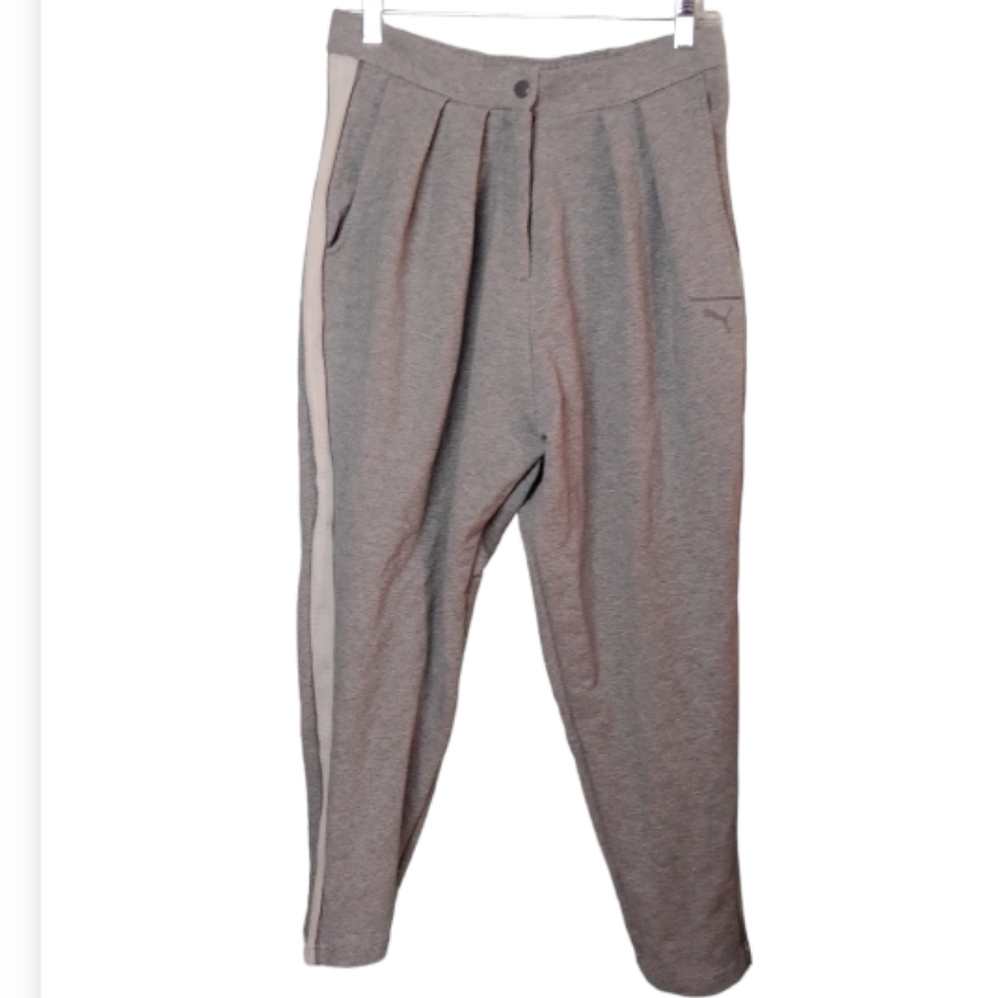 Puma gray evaluation tape high waist cropped pants small